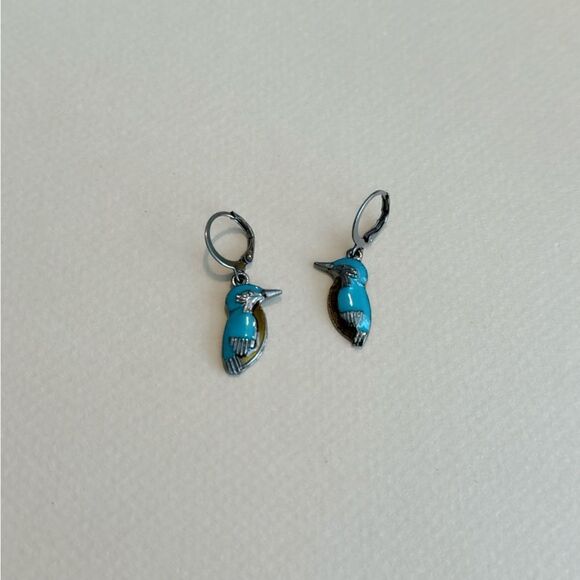 Crow hoop earrings M917 - Picture 1 of 3
